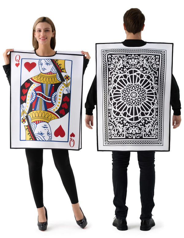 2 Pcs Adult Couple King & Queen Playing Card Costume