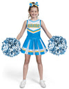 Halloween Girl Cheerleader Costume, Cheer Uniform Set - Sky Blue