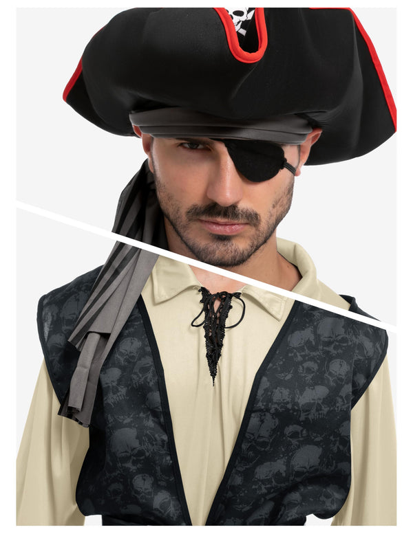 Men Pirate Costume, Beige