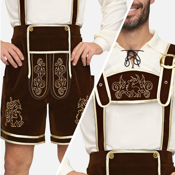 Men’s German Bavarian Oktoberfest Costume Set - Dark Brown