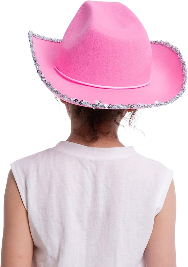Pink Cowboy Hat With Bling Bling And Light