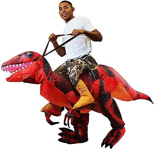 Inflatable Ride-On Red Raptor Costume