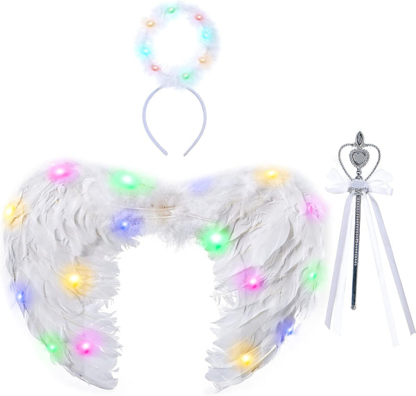 Child Unisex Angel Accessories Set with light(White)