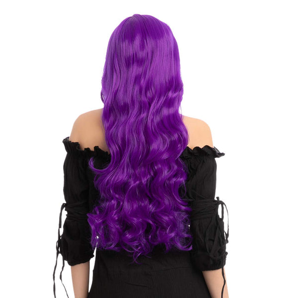 Women Long Purple Curly Wig Cosplay Kit - Adult