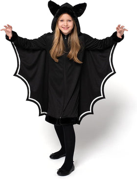 Black and Silver Bat Wings Costume - Child