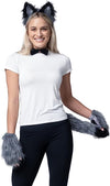 Wolf Fox Tail Accessories Set - Adult - Gray