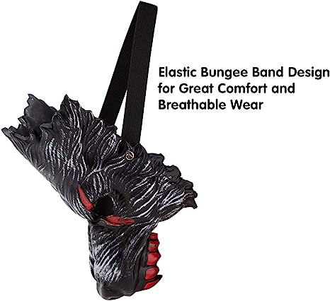 Realistic Werewolf Mask Big Bad Bloody Howling Wolf Cosplay Costume with Bloodstains Include Gloves - Adult
