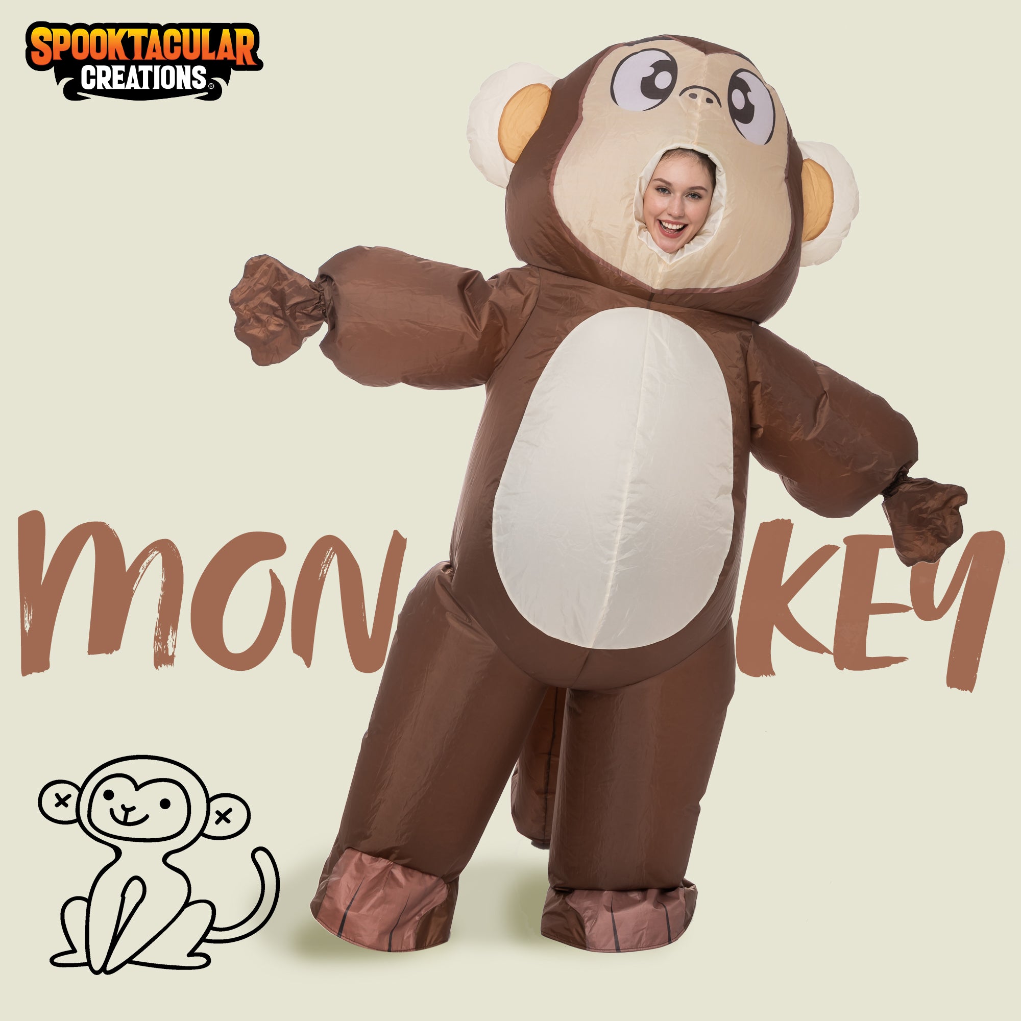 Full Body Inflatable Monkey- Adult | Spooktacular Creations
