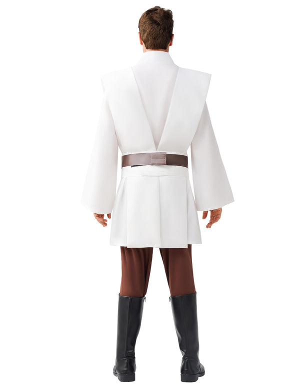 Halloween Mens Tunic Hooded Cloak - White