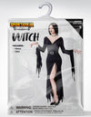 Long Black Gothic Dress, Classic With Belt