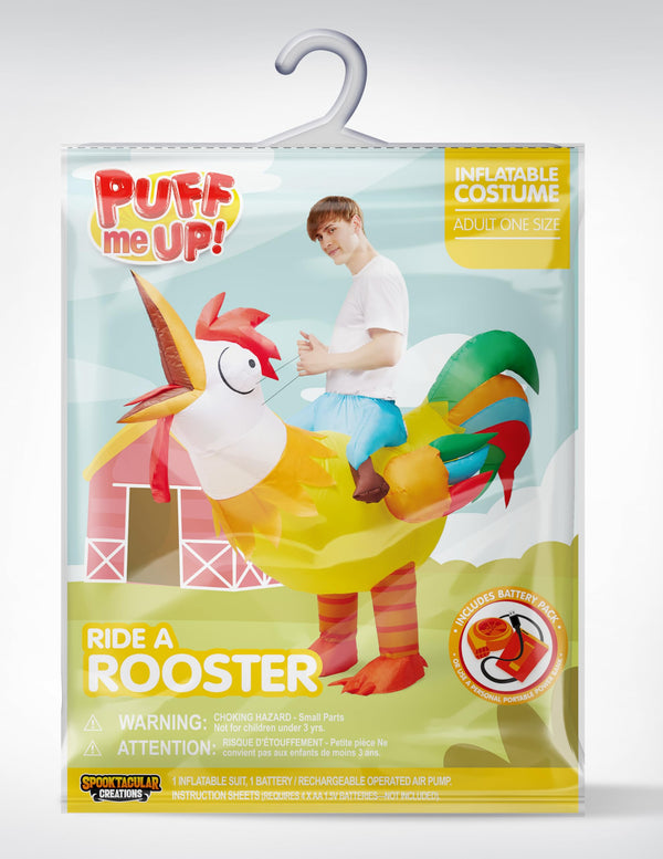 Ride on Rooster Inflatable Costume Adult