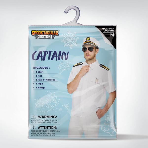5 PCs Halloween Captain Costume Men