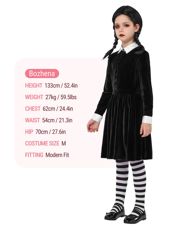 School Girl Collar Black Dress with Wig