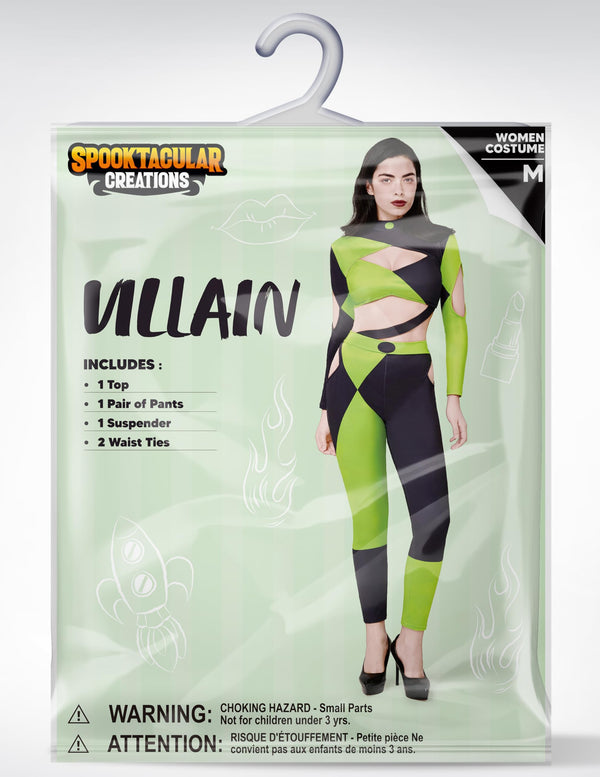 Black Green Villain Halloween Costumes for Women