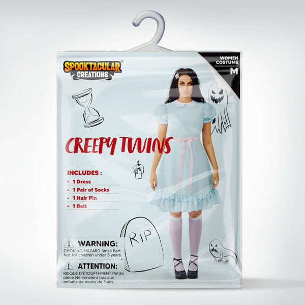 Blue Puff Sleeve Creepy Doll Dress for Women