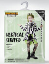 Horror Black and White Vertical Striped Costume for Girls