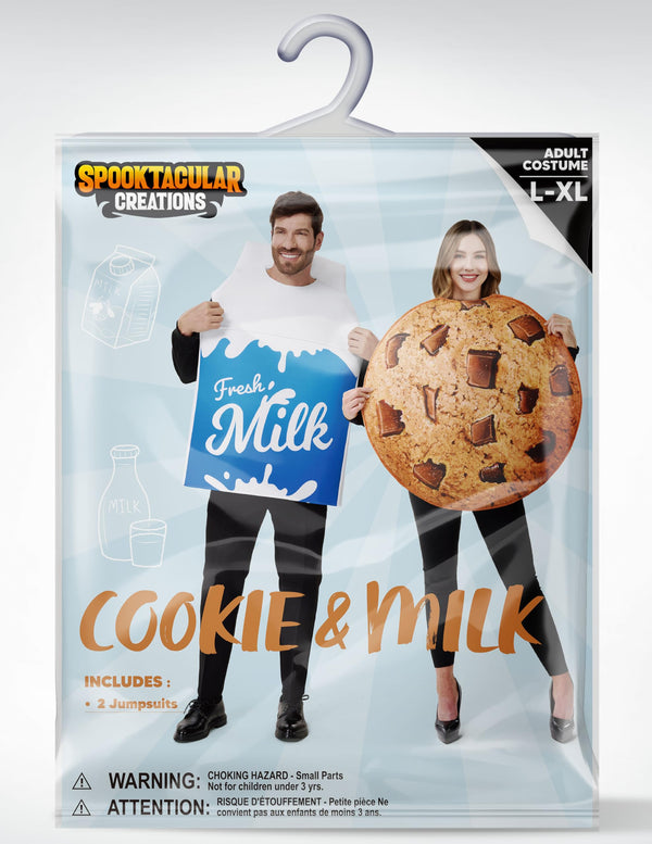 2Pcs Adult Couple Cookie & Milk Costume