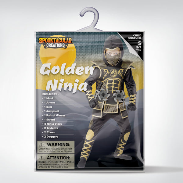 Golden Ninja Costume for Boys