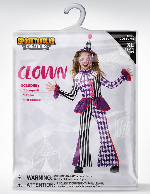Halloween Jester Clown Costume for Girls