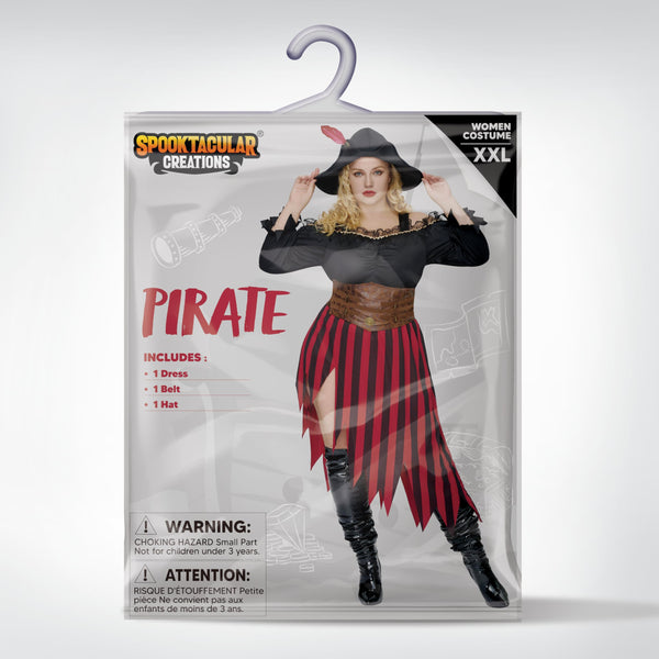 Plus Size Pirate Costume Women Halloween Costumes with Pirate Hat