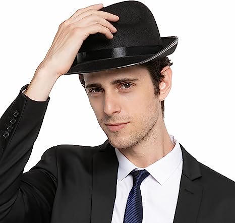 Black Gangster Hat, 3 Pcs - Adult