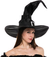 Large Ruched Black Witch Hat Role Play Cosplay Accessaries - Adult