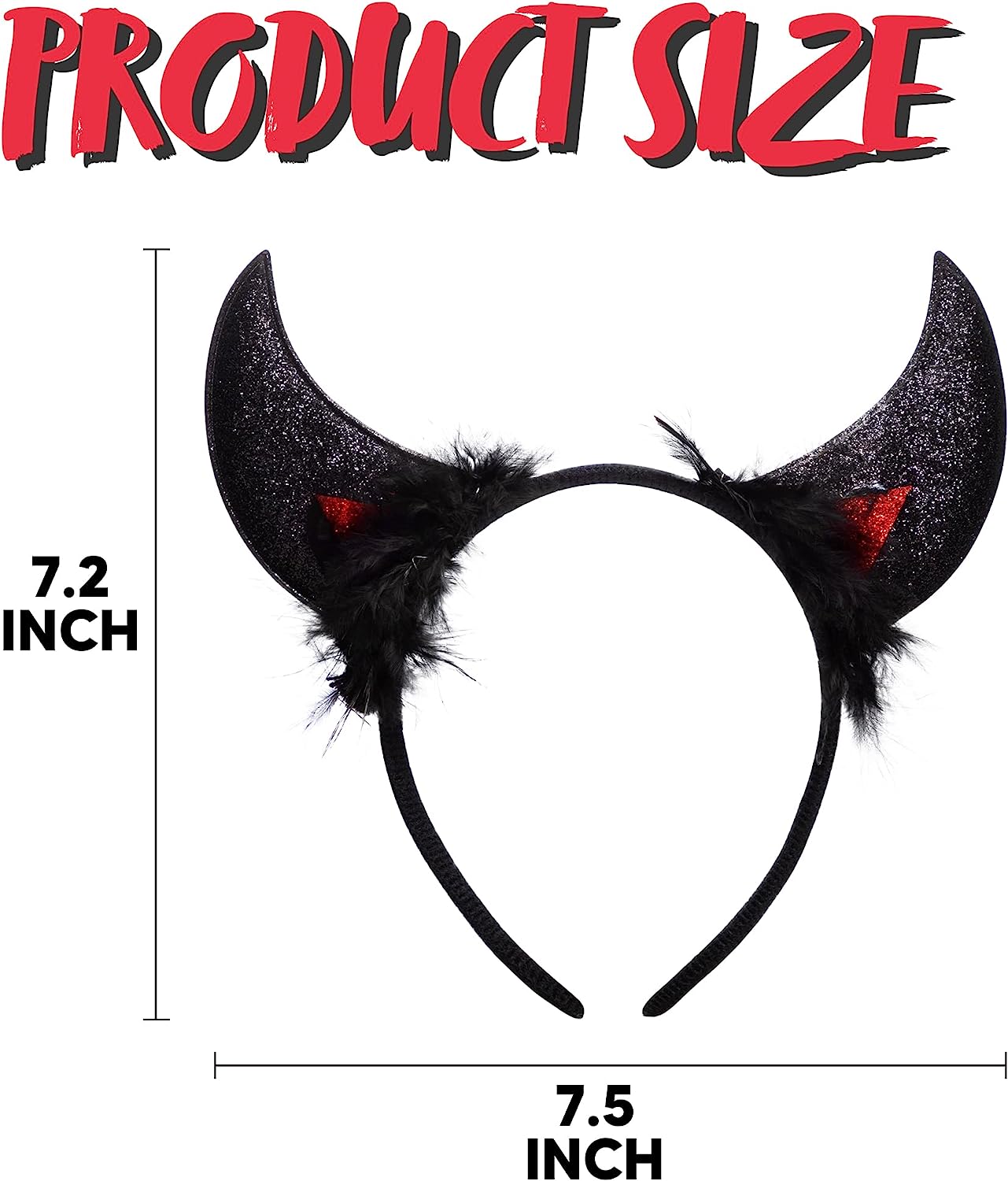 Black Devil Horns Headband | Spooktacular Creations