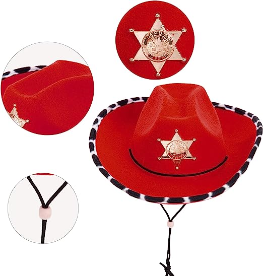 Red Cowboy Hats Cosplay Accessories, 2 Packs