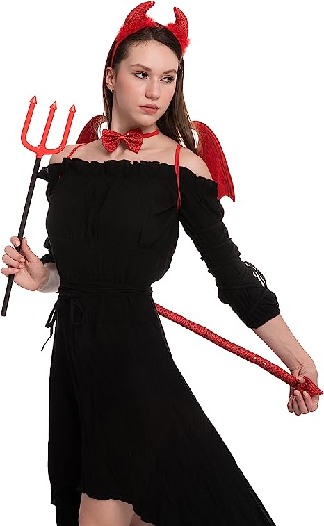 Red Devil Horn Cosplay Accessories Set