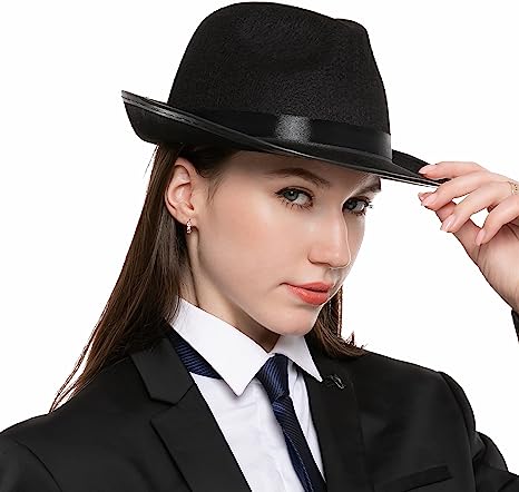 Black Gangster Hat, 3 Pcs - Adult