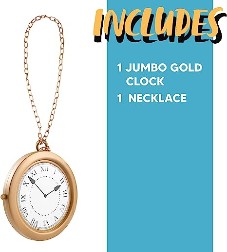 Gold Clock Necklace Halloween