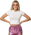Women Metallic Shorts - Pink