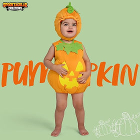 Halloween Baby Pumpkin Costume, Light Orange
