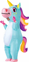 Inflatable Blue Rainbow Unicorn Costume