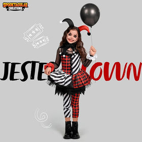 Halloween Girls Evil Clown Costume