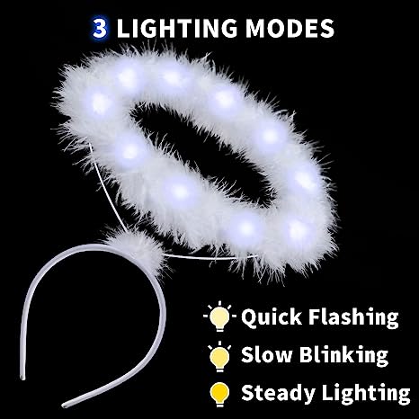 White LED Angel Halo Headband Cosplay Kit Role Play Accessories