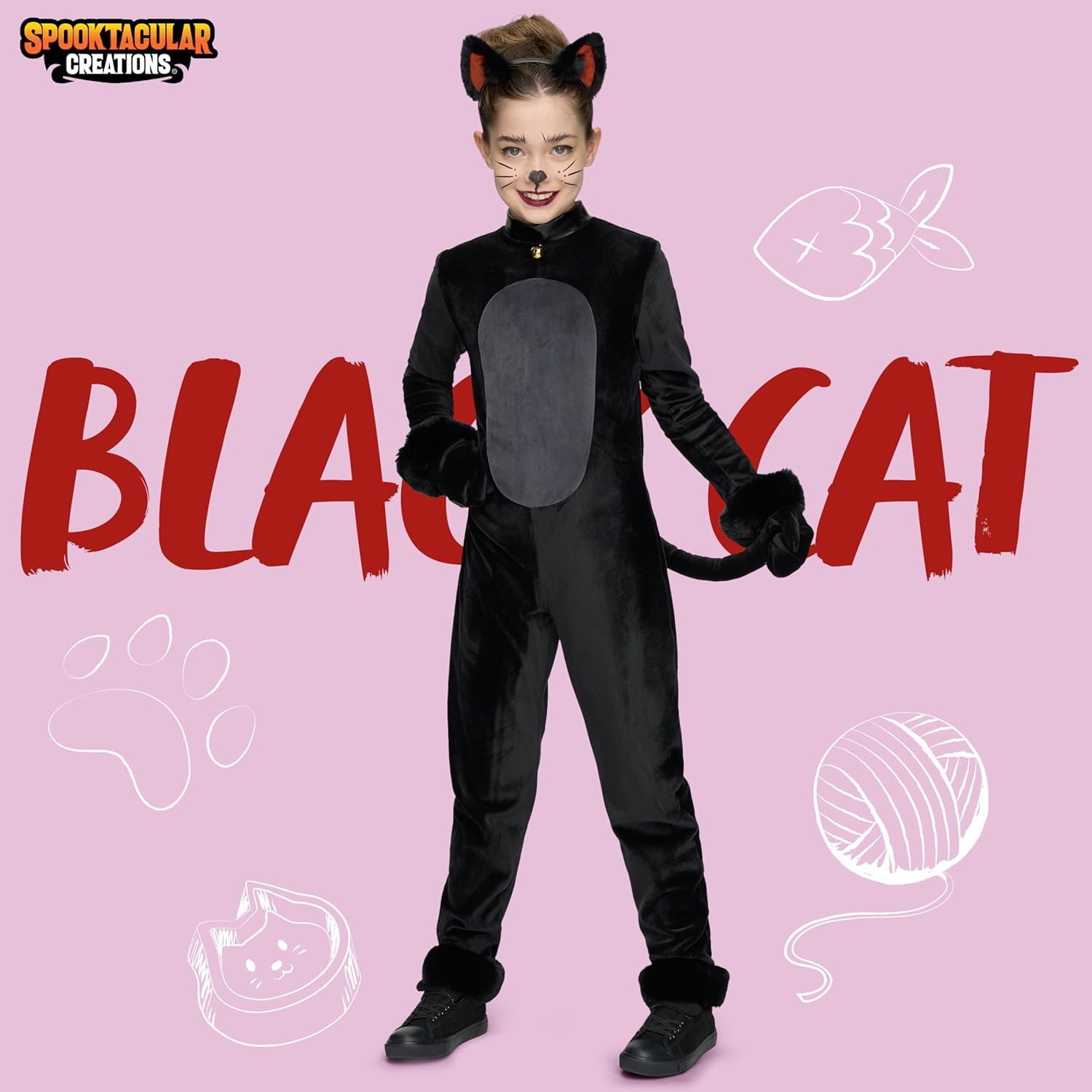 Halloween Black Cat Plush Costume | Spooktacular Creations Halloween Black Cat Plush Costume | Spooktacular Creations