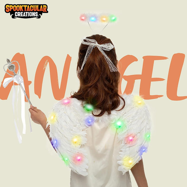 Child Unisex Angel Accessories Set with light(White)
