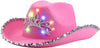 Pink Cowboy Hat With Bling Bling And Light