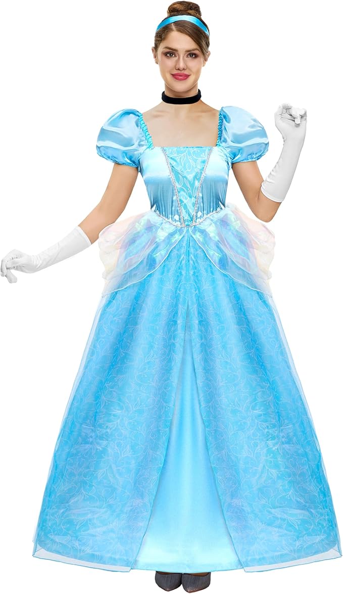 Adult Princess Costume, Halloween Blue Princess Dress, XL Adult Princess Costume, Halloween Blue Princess Dress, XL