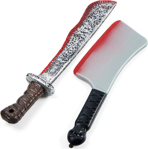 Bloody Machete Costume Prop Set 2 pack