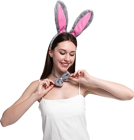 Grey Bunny Cosplay Accessories Set, 3 Pack