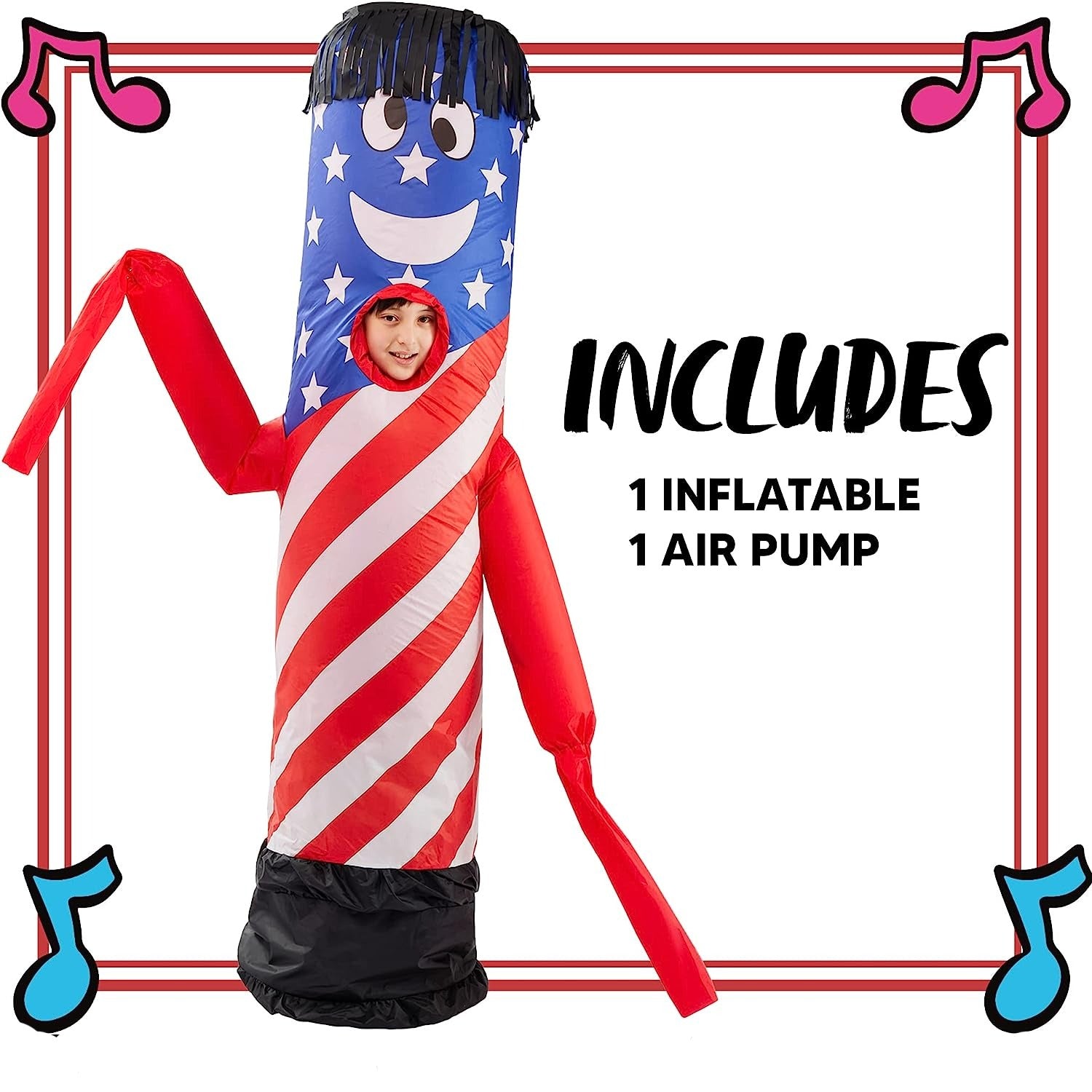 Inflatable American Flag Tube Dancer Costume | Spooktacular Creations
