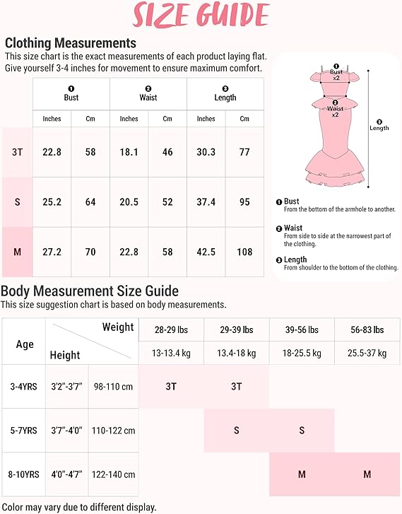 Mermaid Costume, Princess Mermaid Dress for Girls