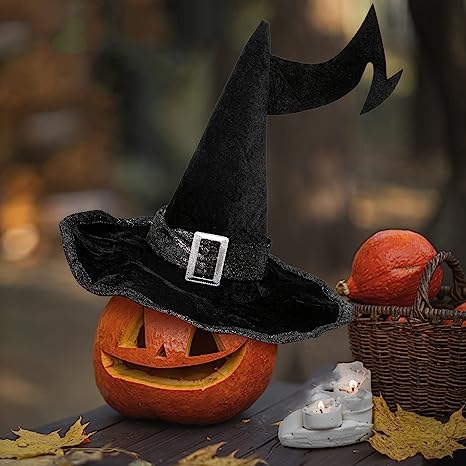 Velvet Black Witch's Hat Cosplay Accessory - Adult