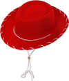 Red Felt Cowboy Hats for Kids Cosplay Accessories, 3 Pack