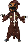 Scary Scarecrow Pumpkin Costume w/Pumpkin Mask for Kids