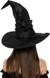 Large Ruched Black Witch Hat Role Play Cosplay Accessaries - Adult