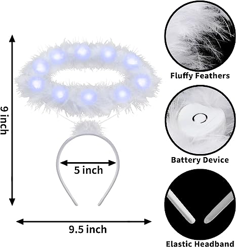 Fascia Angelo LED Con Luci - Halo Illuminato Per Costumi E Feste - Foto 12