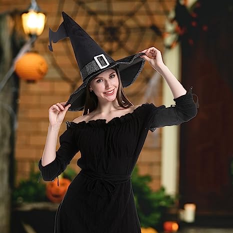Velvet Black Witch's Hat Cosplay Accessory - Adult